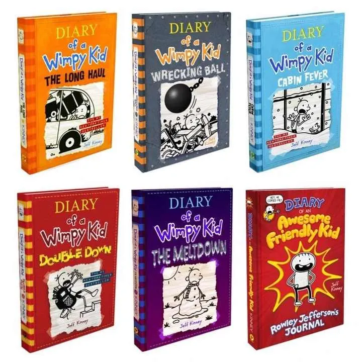 مجموعة مذكرات طفل ضعيف، ٢٠ كتابًا، مجموعة قصص مصورة، كتب قصصية باللغة الإنجليزية للأطفال Diary of a Wimpy Kid Collection 20 Books Boxed Set Comic Book English Story Books for Children Kids