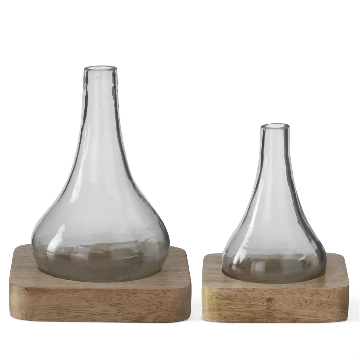 Bud Vases on Wood Trays - 2 Sizes