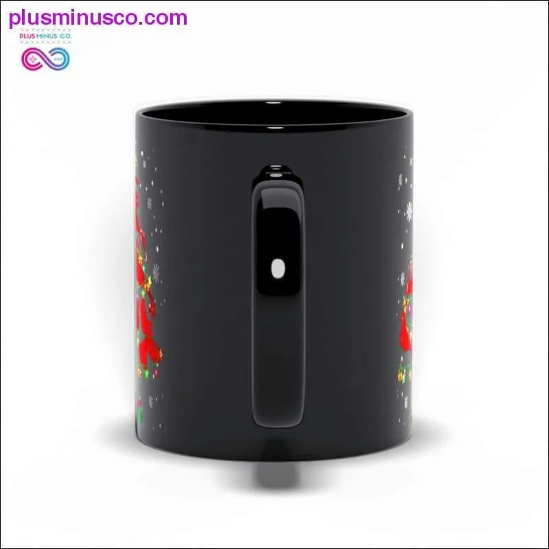 Cardinal Bird Christmas Tree Black Mugs