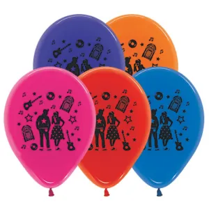 Crystal Rock & Roll Theme Assorted Latex Balloons