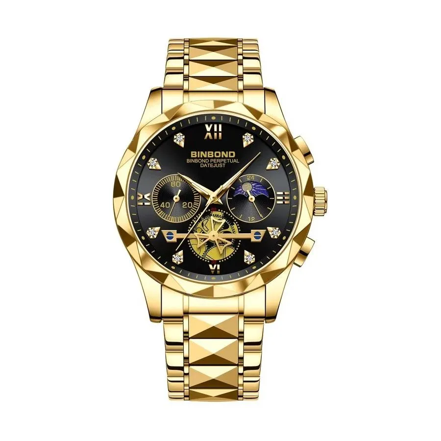 Elegant Crystal Glass Round Quartz Watch