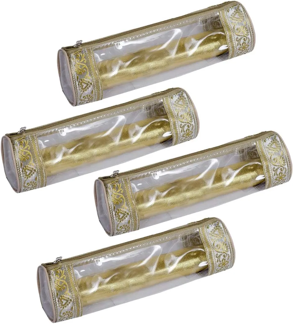 KIVYA 1 Rod Bangle Box for women and girls bangles, bracelets, watches organizer storage wardrobe closet travel jewellery organizer, Golden - Set of 4
