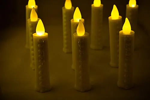 LED Pillar Candles, Warm Yellow Ambient Light for Home Decoration, Christmas Candle, Battery Operated (Set of 36)