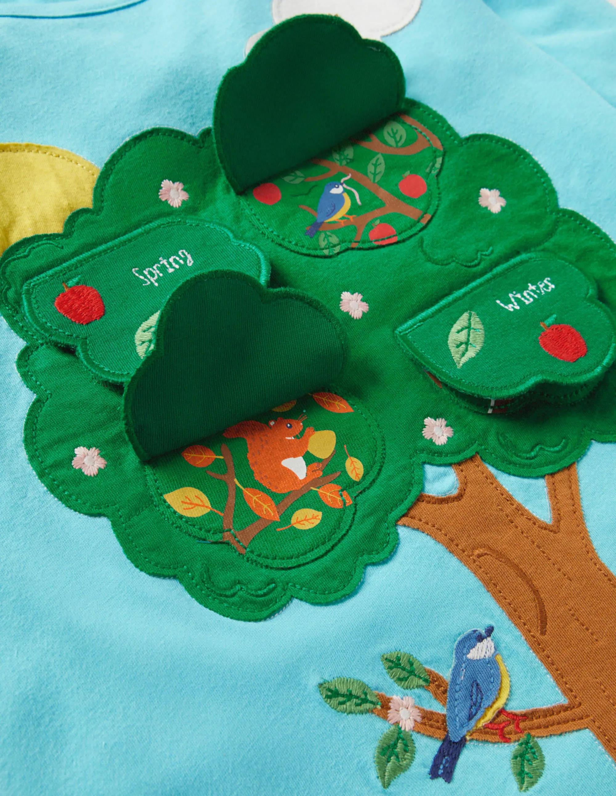 Lift-the-flap T-shirt-Aqua Blue Seasons