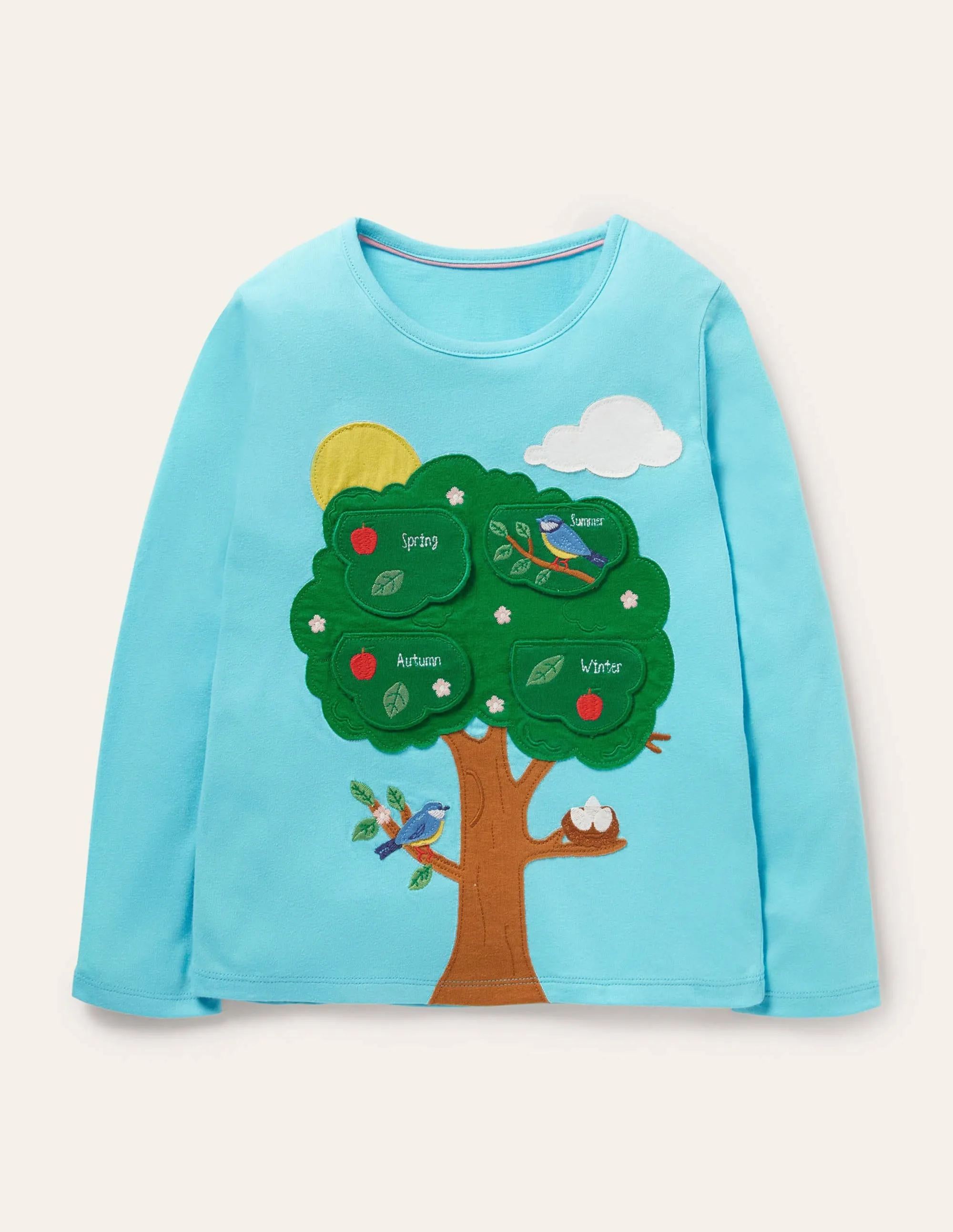 Lift-the-flap T-shirt-Aqua Blue Seasons