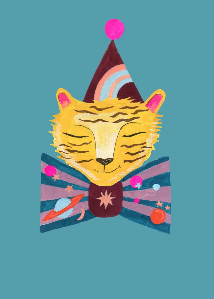 Magical Party Tiger Art Print