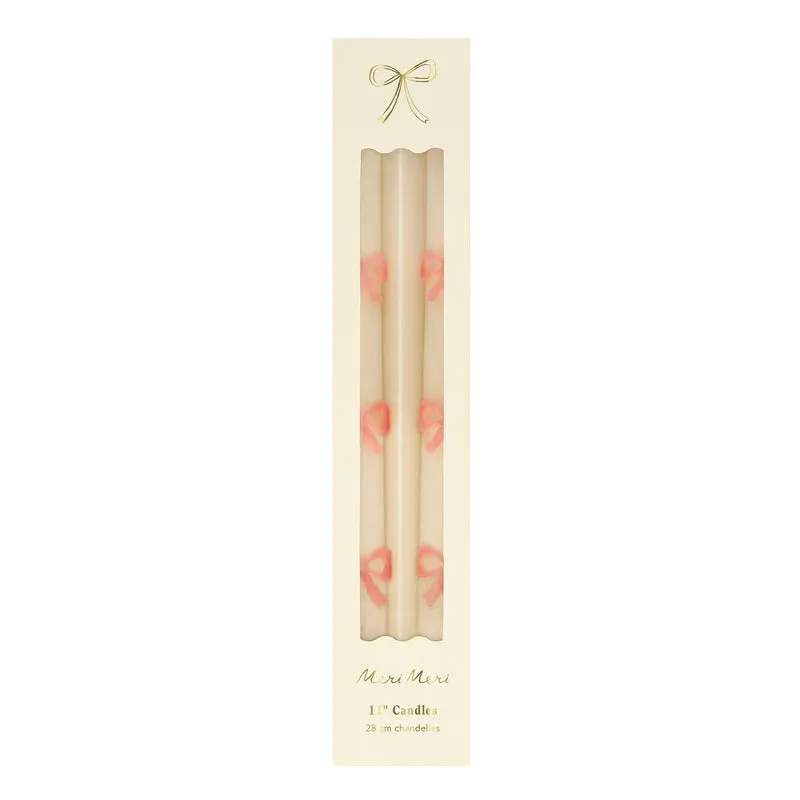 Pink Bow Taper Candels