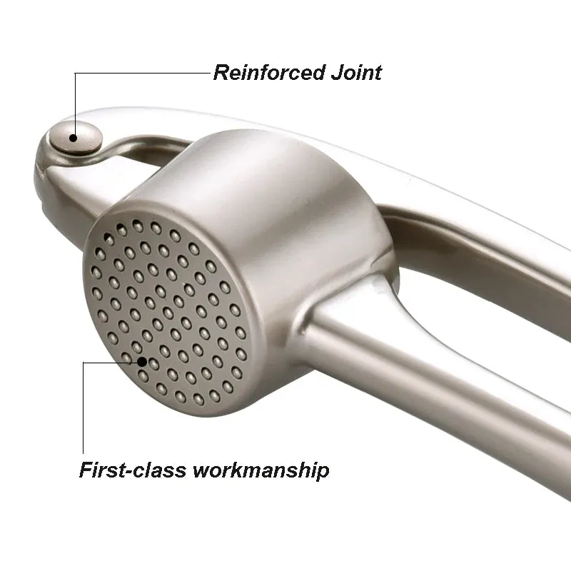 Premium Metal Garlic Press Slicer with Great Handle Kitchen Tool for Fruit Vegetable Chopper Crusher Presser