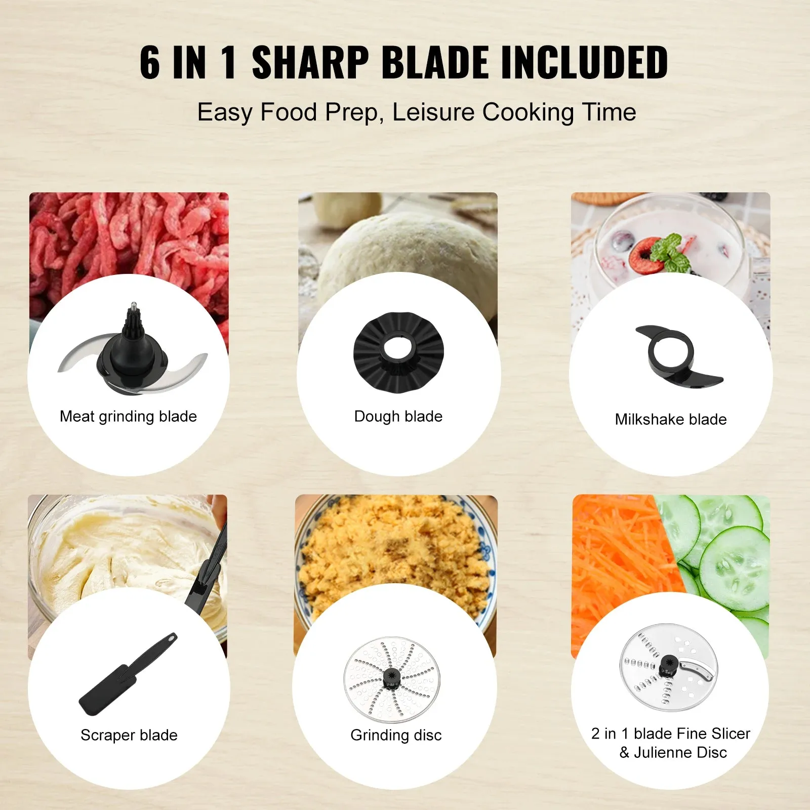 Professional VEVOR Food Processor 14-Cup Vegetable Chopper Stainless Steel Blade 600 Watts for Chopping Mixing Kneading Dough