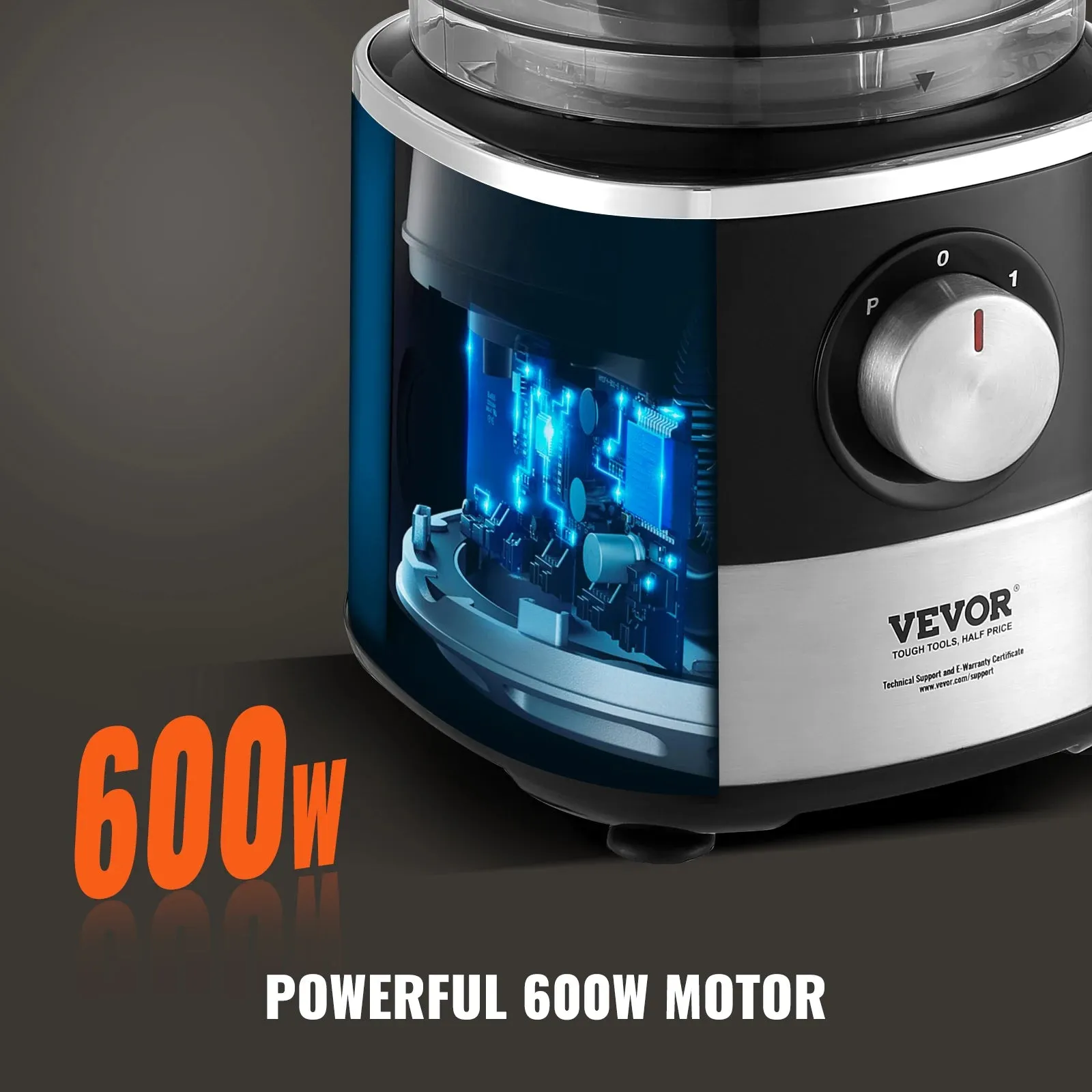 Professional VEVOR Food Processor 14-Cup Vegetable Chopper Stainless Steel Blade 600 Watts for Chopping Mixing Kneading Dough