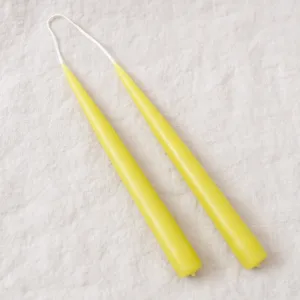 Set of 2 Taper Candles - Chartreuse