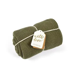 The Little Green Sheep Cellular Blanket - Juniper