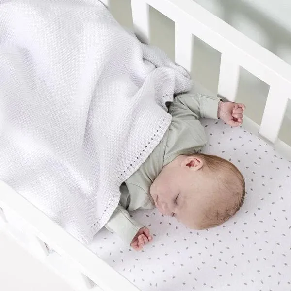The Little Green Sheep Cellular Blanket - White