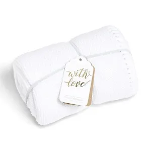 The Little Green Sheep Cellular Blanket - White