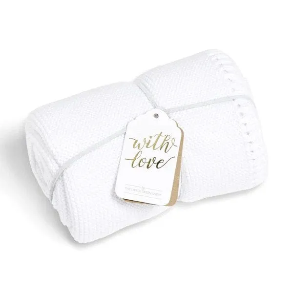 The Little Green Sheep Cellular Blanket - White
