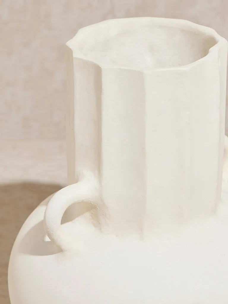 Westside Home Off-White Paper Mache Vase- Small