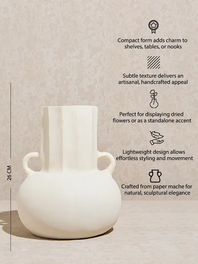 Westside Home Off-White Paper Mache Vase- Small