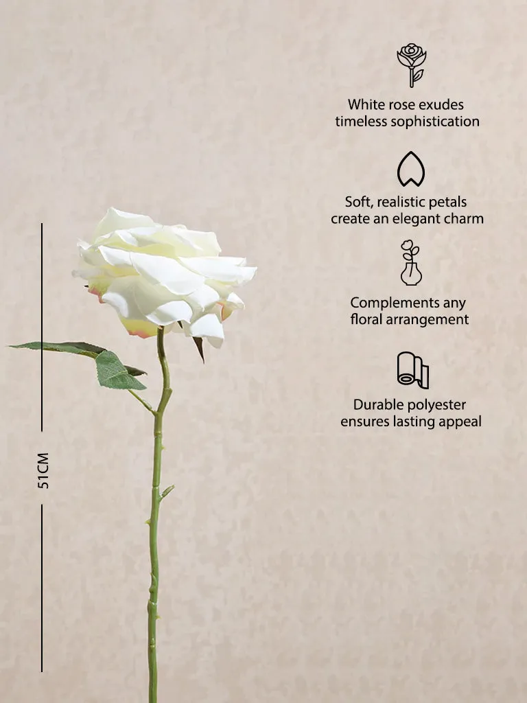 Westside Home White Artificial Rose Flower